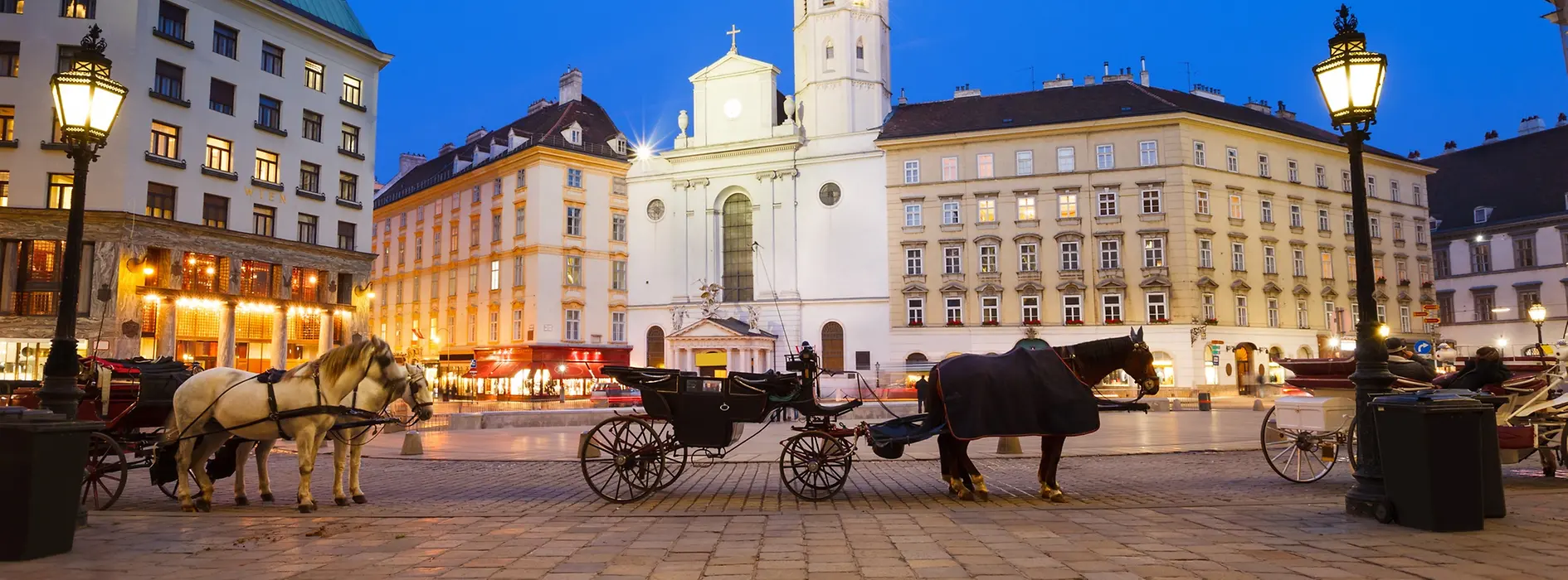 horse-drawn carriage on Michaelerplatz