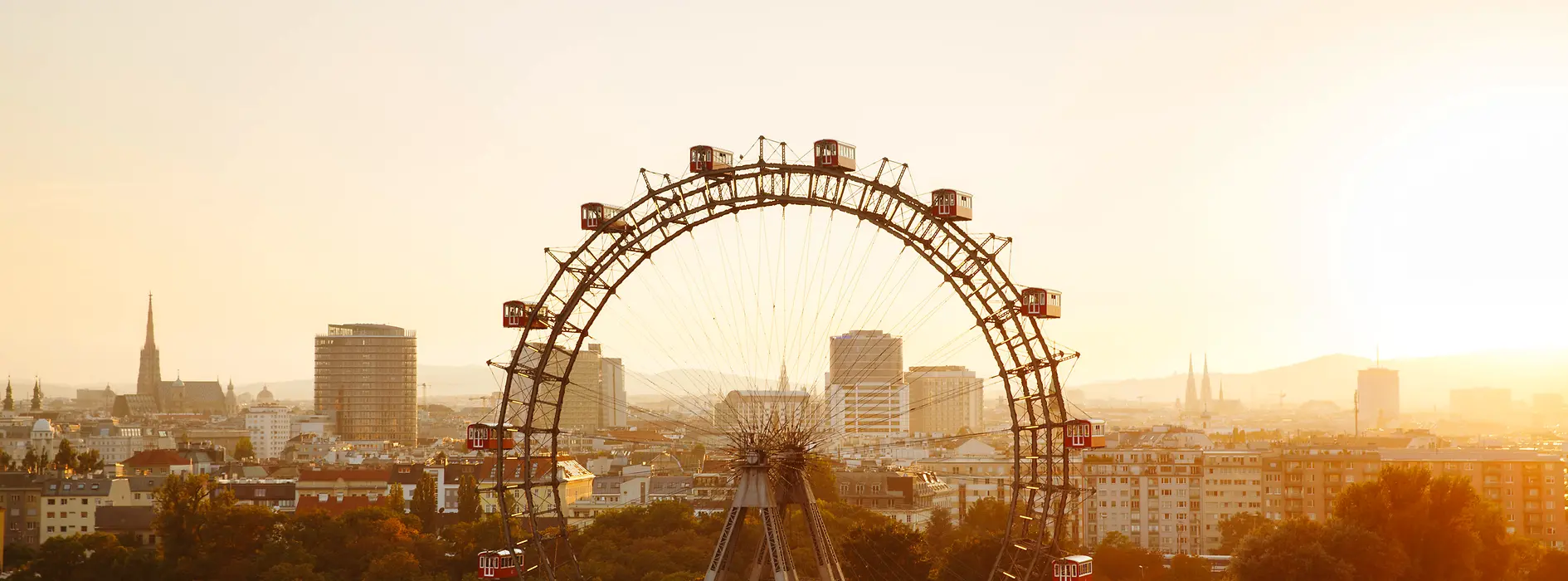 Vienna Prater with Giant Ferris Wheel