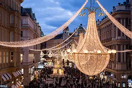 Illuminazione natalizia lungo il Graben di Vienna