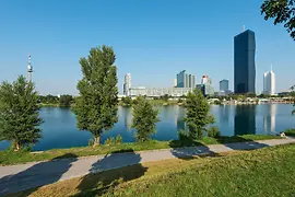 Blick über die Donauinsel