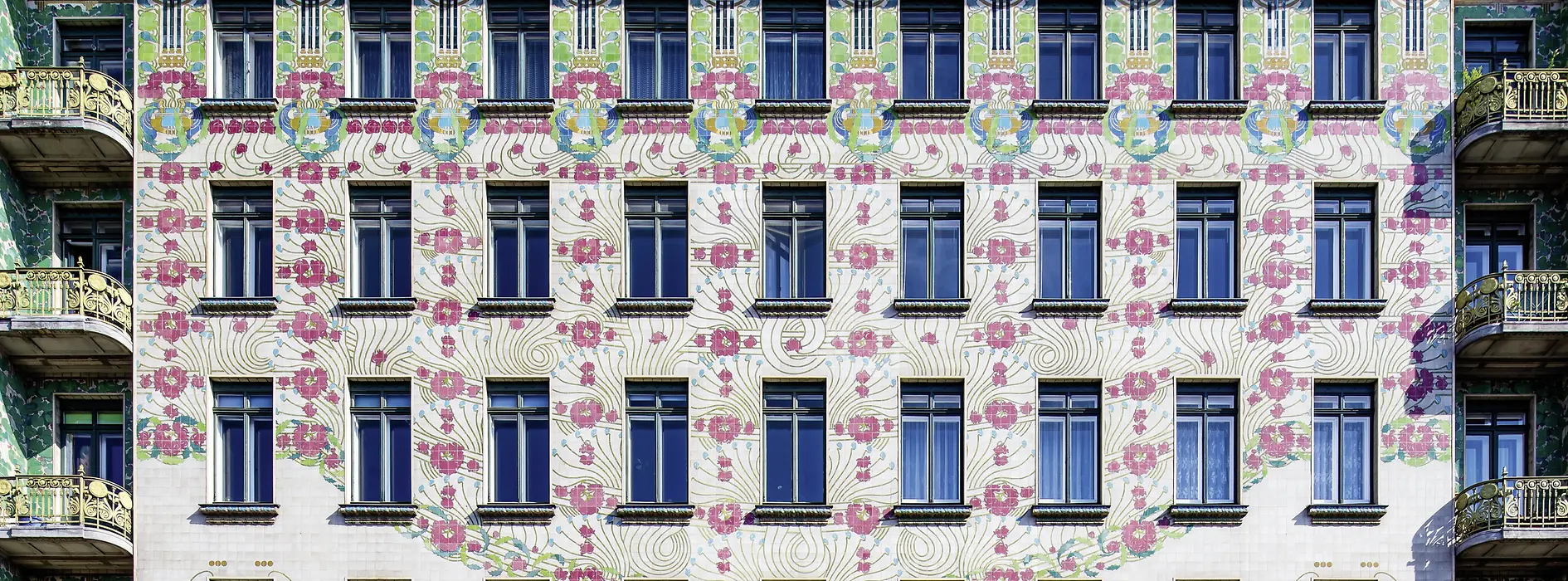 Case di Wienzeile, facciata Art Nouveau, casa di maioliche