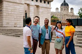 Gay and lesbian friends on Heldenplatz 