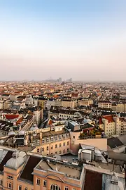 View from a roof terrace over Vienna's sea of houses