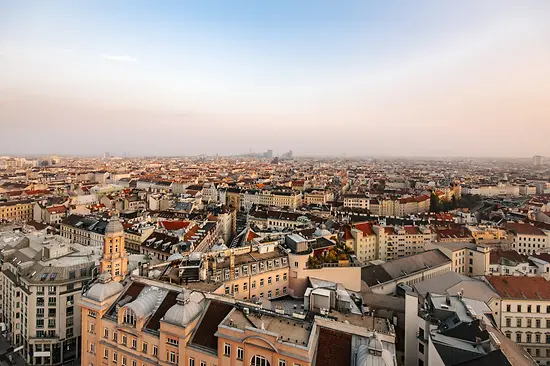 View from a roof terrace over Vienna's sea of houses