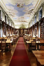 View inside the reading room of the National Library