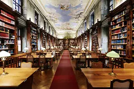 View inside the reading room of the National Library