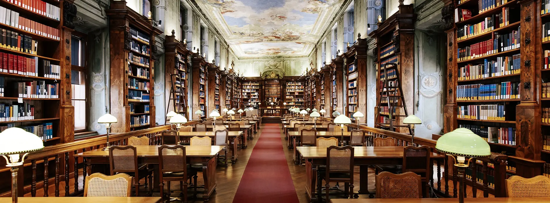 Vista nella sala di lettura della Biblioteca nazionale