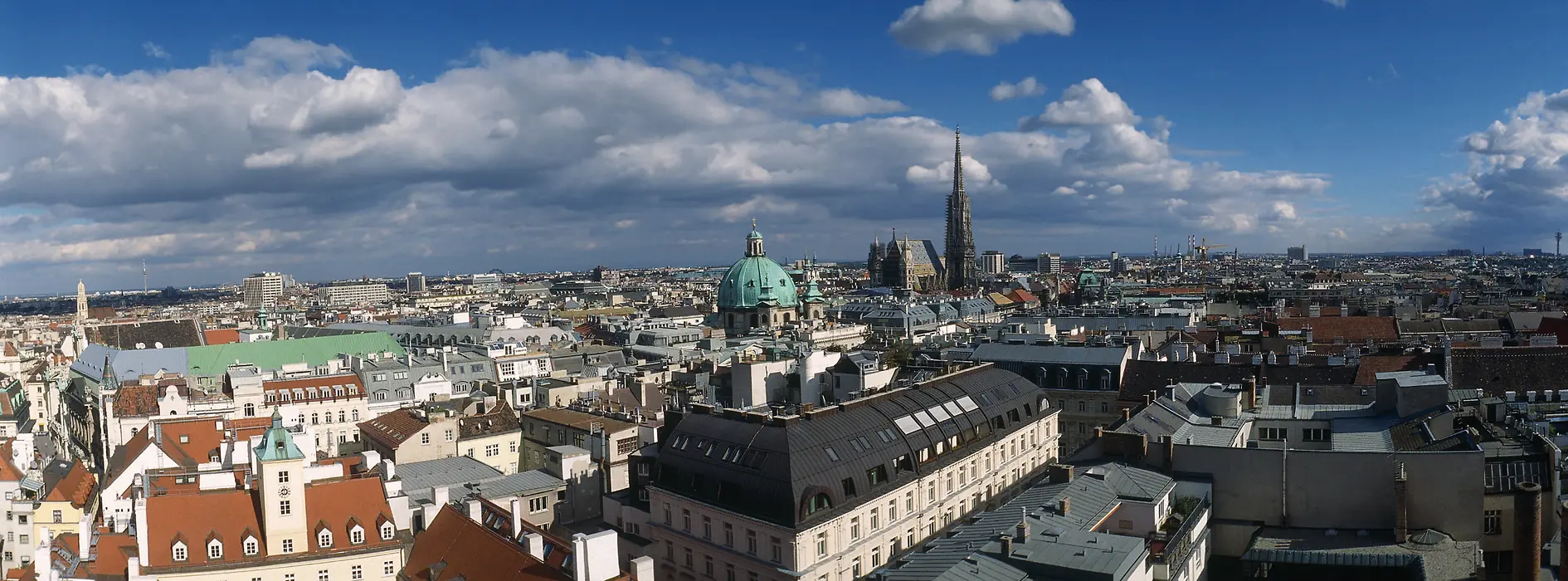 Altstadt Panorama mit Stephansdom und Karlskirche