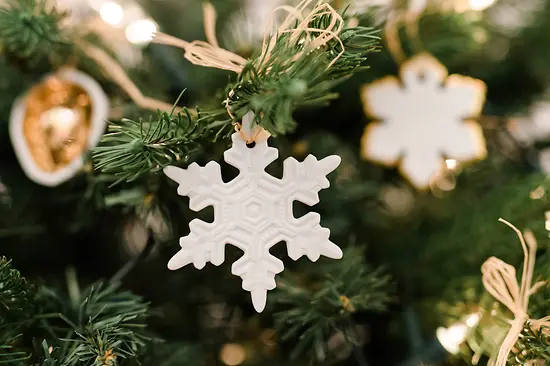 Christmas tree decoration made from porcelain