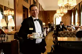 Café Landtmann, interior shot, waiter