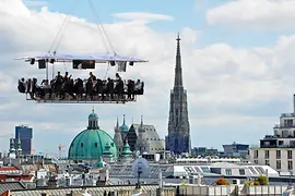 Dinner in the sky with St. Stephen's Cathedral in the background