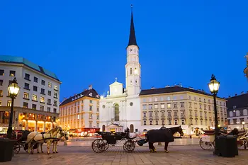 horse-drawn carriage on Michaelerplatz