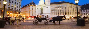 horse-drawn carriage on Michaelerplatz