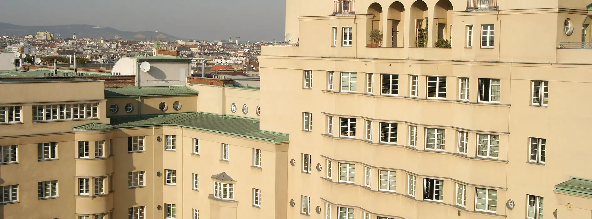 Edificio de vivienda social, Reumannhof, vista exterior 