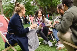 People at the Genussfestival in Vienna's Stadtpark