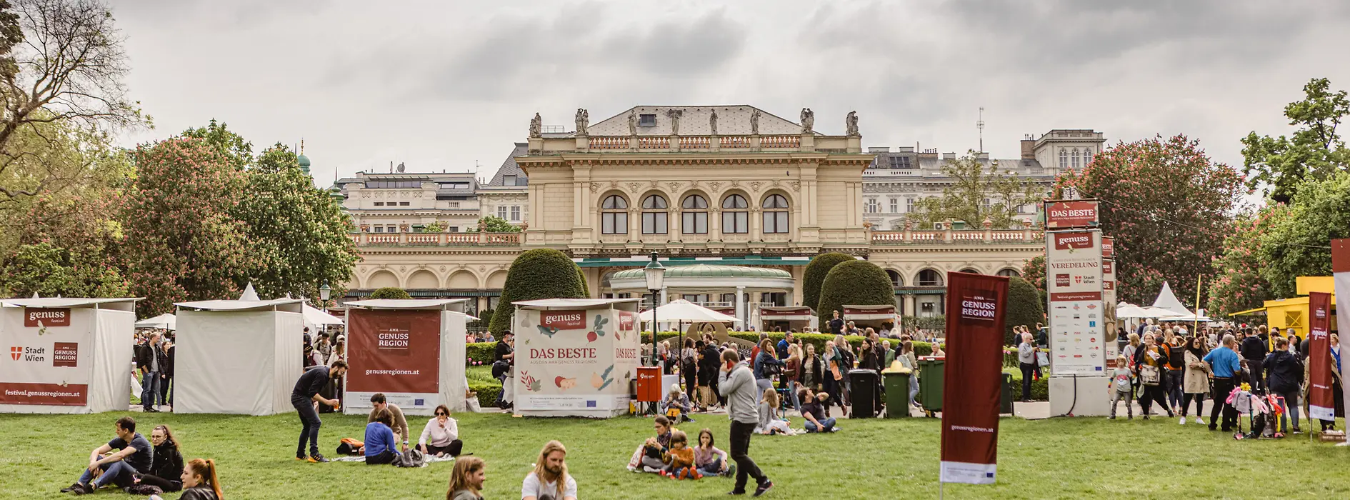 People at the Genussfestival in Vienna's Stadtpark