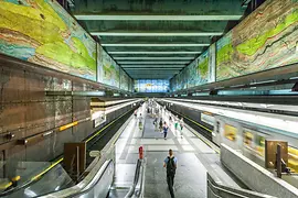 Subway station Volkstheater of the U3: "The becoming of nature" by Anton Lehmden