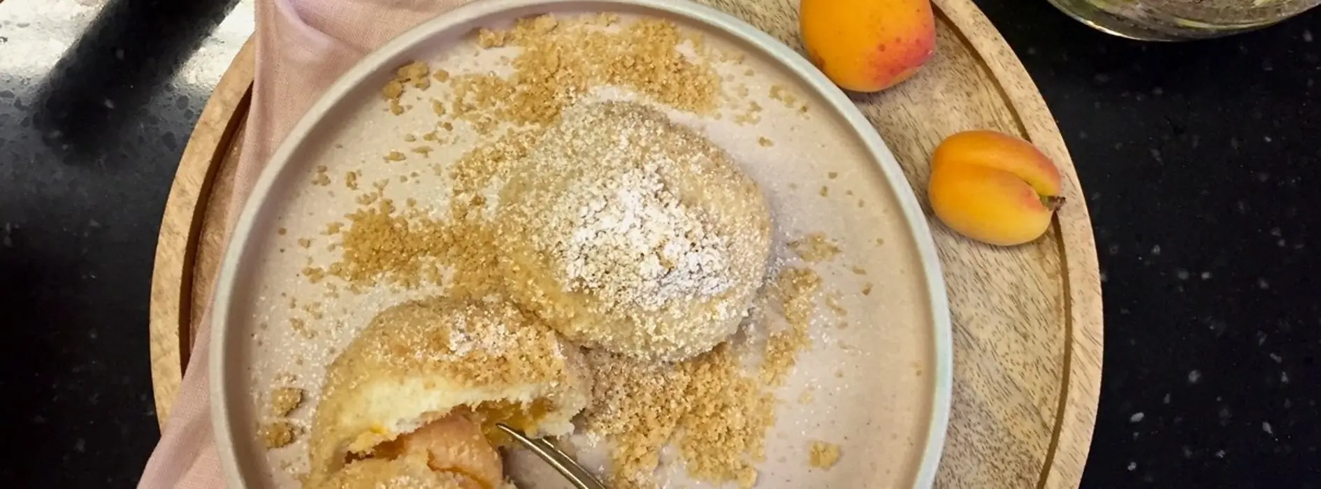 Apricot dumplings