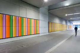 Wall installation by Peter Sandbichler at Vienna Central Station 