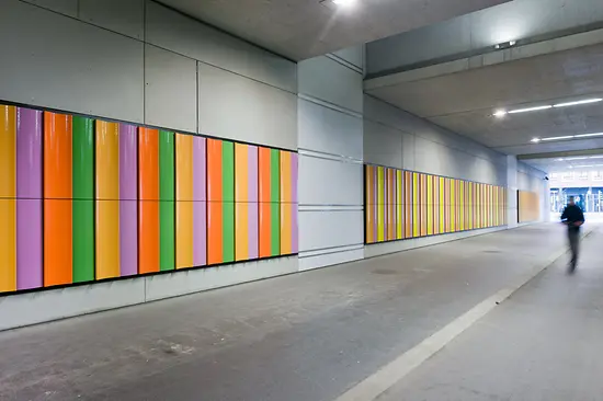 Wall installation by Peter Sandbichler at Vienna Central Station 