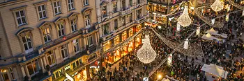 People celebrating New Year's Eve on Graben in Vienna 