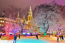 Ice-skating in front of City Hall