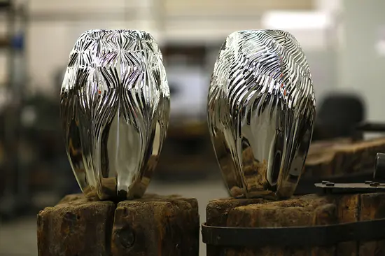 Vases in a design by Zaha Hadid for the Vienna Silver Factory