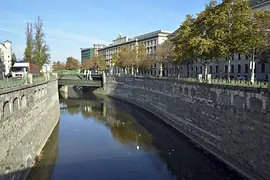 A falak közé kényszerített Wien folyó