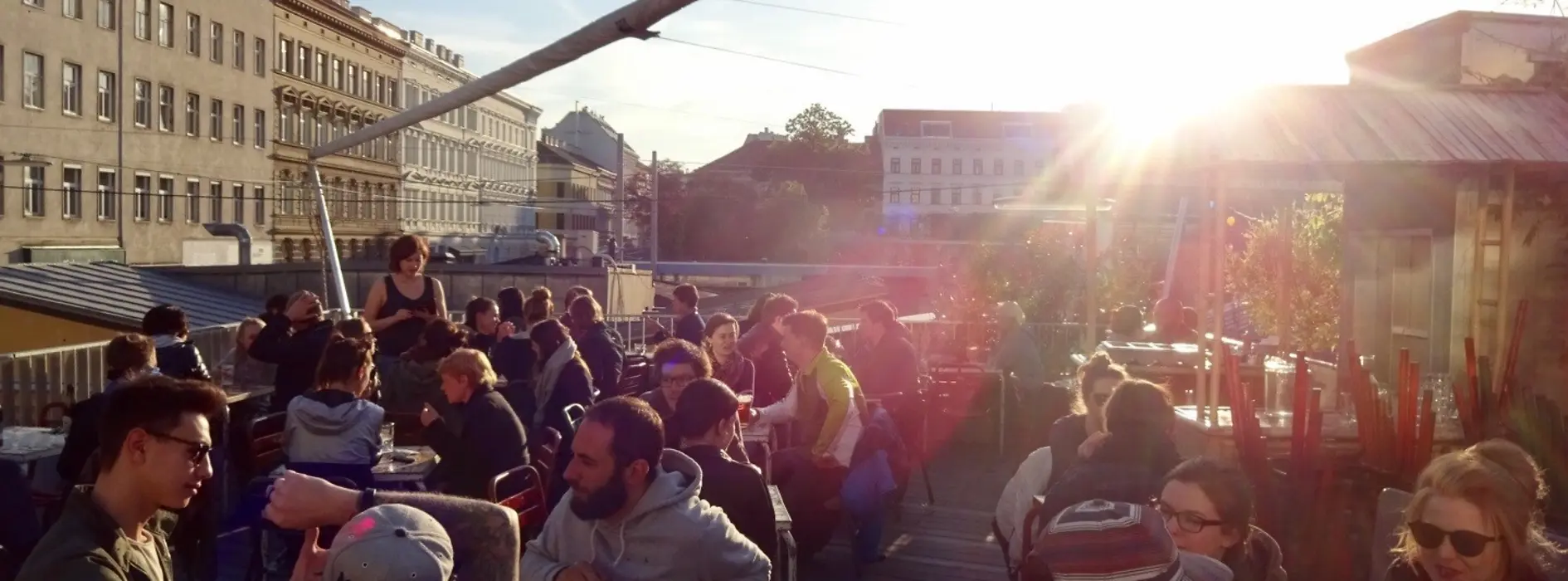 Roof terrace of a restaurant on Brunnenmarkt