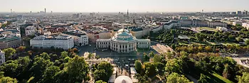 Vienna, panoramic view of the Burgtheater from City Hall