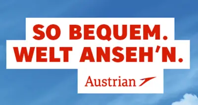 Promotion der Austrian Airline mit Flugzeug