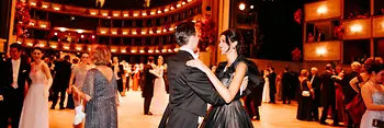 Couples on the dance floor during the Vienna Opera Ball at the Vienna State Opera