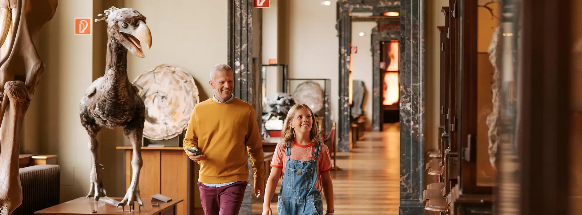 Father and daughter at the Museum of Natural History Vienna