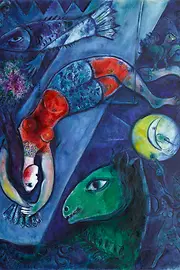 Pictură de Marc Chagall, The Blue Circus, 1950-1952