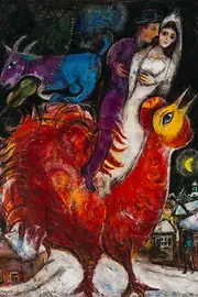 Marc Chagall festménye, Fiancés ou Mariés sur Coq, 1939/47