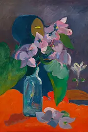 Tableau de Paul Gauguin, Nature morte aux fleurs et à l’idole, vers 1892