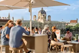 Bar rooftop dans le MuseumsQuartier