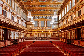 La Sala d'Oro del Musikverein di Vienna, foto a figura intera