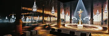 Una sala del Johann Strauss Musuem - New Dimensions con installazioni di luce e musica.