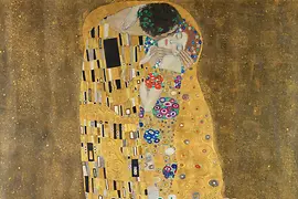 Gustav Klimt: Der Kuss (Liebespaar), 1908, vollendet 1909