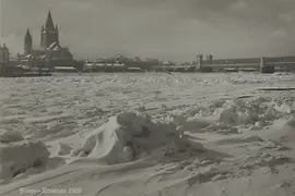 Picture postcard: Danube - Reichsbrücke, Winter 1929